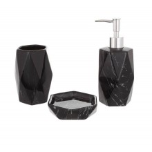 Набір аксесуарів для ванної кімнати 3 предмети Чорний мармур Bona Di 851-318