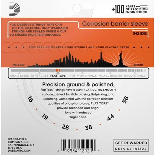 Струни для акустичної гітари 6 шт D'Addario EFT13 Phosphor Bronze Струни для акустичної гітари 6 шт D'Addario EFT13 Phosphor Bronze