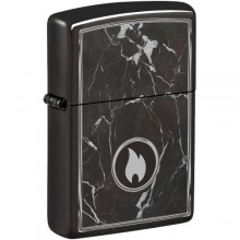 Запальничка бензинова Zippo Marble Flame Design Чорний (46571)