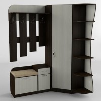 Передпокій Тиса Мебель-17 Венге Молочний 204.5x35x155 см Передпокій Тиса Мебель-17 Венге Молочний 204.5x35x155 см