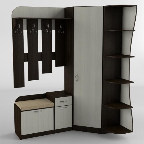 Передпокій Тиса Мебель-17 Венге Молочний 204.5x35x155 см Передпокій Тиса Мебель-17 Венге Молочний 204.5x35x155 см