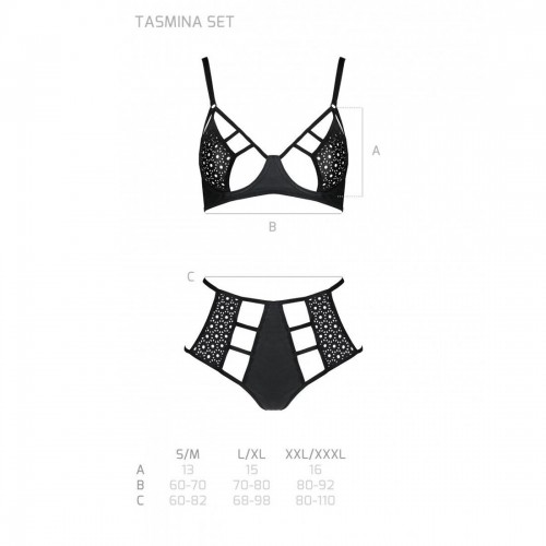 Розпродаж!!! Комплект з екошкіри Passion Tamaris Set black S/M, бюстгальтер та трусики в інтернет супермаркеті PbayMarket!