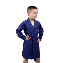 Дитячий вафельний халат Luxyart (4-7 років) 30-32 Синій (LS-210)