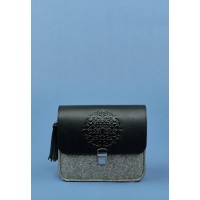 Бохо сумка BlankNote Лілу Сірий з чорним (BN-BAG-3-felt-g)