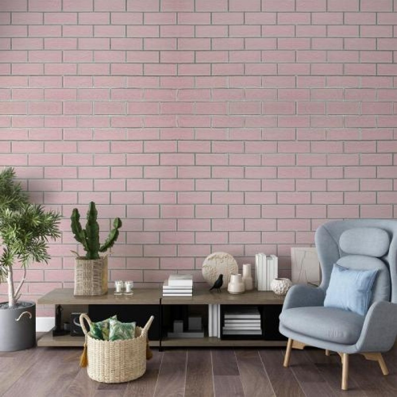 Стінова панель самоклеюча Sticker Wall Рожева 3D NEW CULTURAL WALL 70*70см*4мм PINK+SILVER (D) SW-00001501