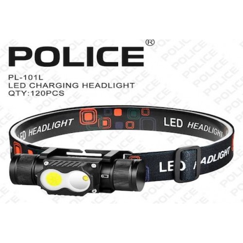 Ліхтар налобний акумуляторний Police PL-101L 1*18650 5840 type-C 6 режимів + червоне світло Чорний (30151418) Ліхтар налобний акумуляторний Police PL-101L 1*18650 5840 type-C 6 режимів + червоне світло Чорний (30151418)