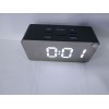Годинники дзеркальні електронні настільні UKC DS-3658L - USB кабель + батареї (Чорний корпус - біле підсвічування)