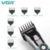 Машинка для стрижки волосся VGR V-256 LED-дисплей акумуляторна 6 насадок 2500mAh 5W Black