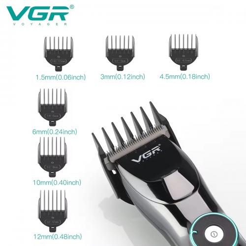 Машинка для стрижки волосся VGR V-256 LED-дисплей акумуляторна 6 насадок 2500mAh 5W Black Машинка для стрижки волосся VGR V-256 LED-дисплей акумуляторна 6 насадок 2500mAh 5W Black