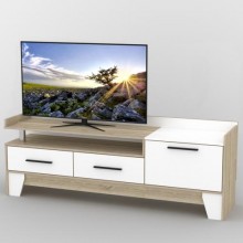 Тумба під телевізор Тиса Мебель ТВ-338 Дуб сонома Білий 67x44x180 см