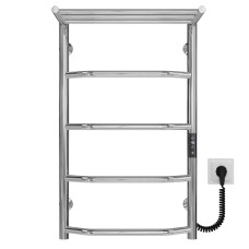 Рушникосушарка електрична Трапеція з полицею П5 400х700 Deffi Хром JD03 (C.TP.70.40.5.E.C.R.1)