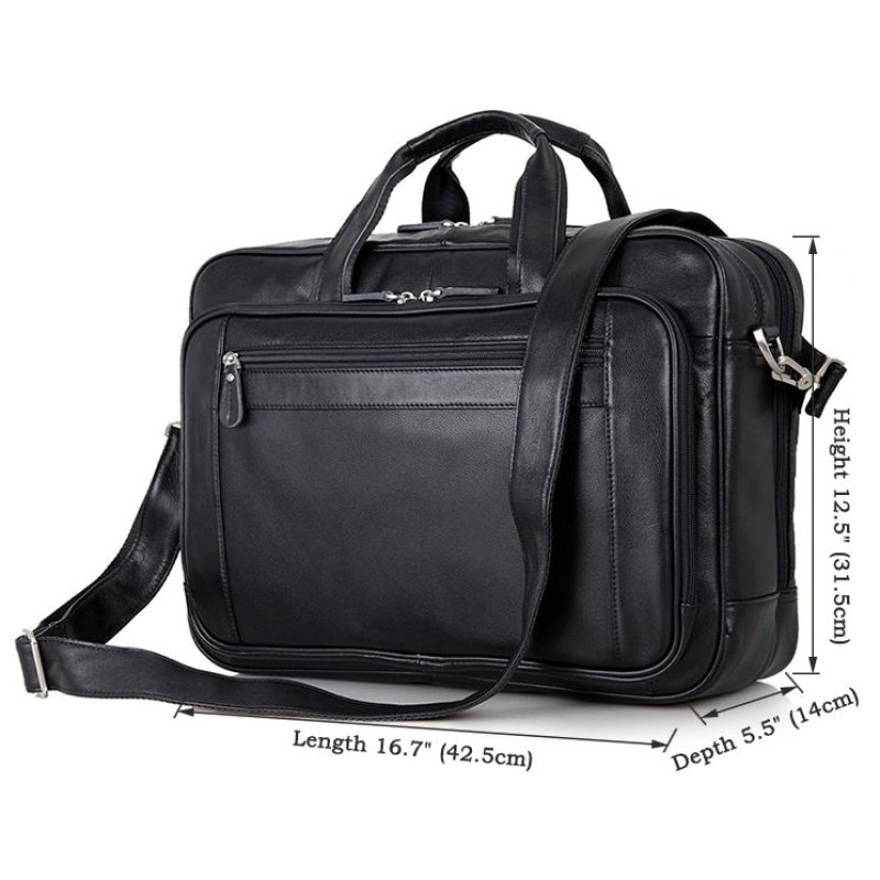 Сумка чоловіча Vintage 14398 для ноутбука 17 дюймів Чорна, Чорний