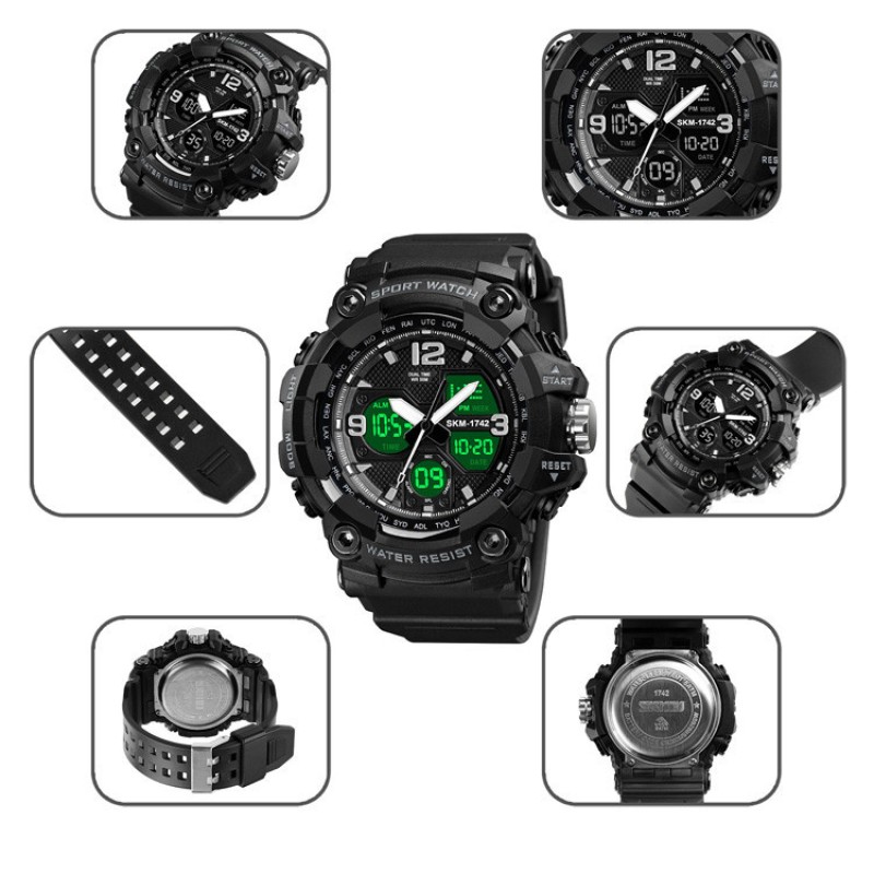 Чоловічий спортивний наручний годинник Skmei 1742 Hamlet Чорний