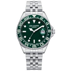 Наручний годинник чоловічий Lee Cooper Daytona Green Сріблястий (3432)