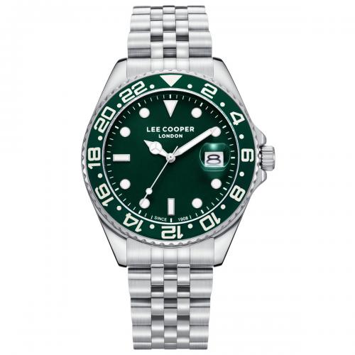 Наручний годинник чоловічий Lee Cooper Daytona Green Сріблястий (3432) Наручний годинник чоловічий Lee Cooper Daytona Green Сріблястий (3432)