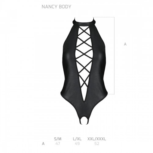 Боді з еко-шкіри з імітацією шнурівки та відкритим доступом Nancy Body black XXL/XXXL - Passion в інтернет супермаркеті PbayMarket!