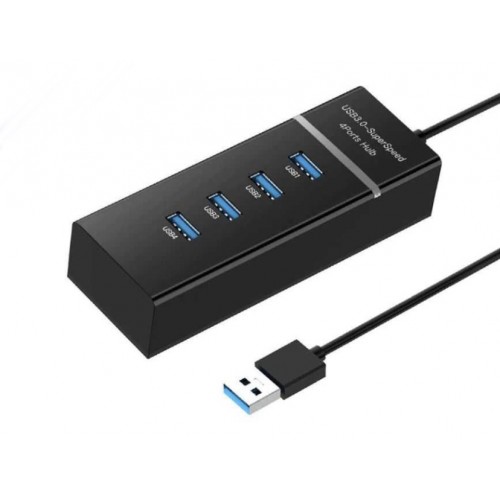 Розгалужувач USB HUB 3.0 на 4 порти 30 см Чорний Розгалужувач USB HUB 3.0 на 4 порти 30 см Чорний
