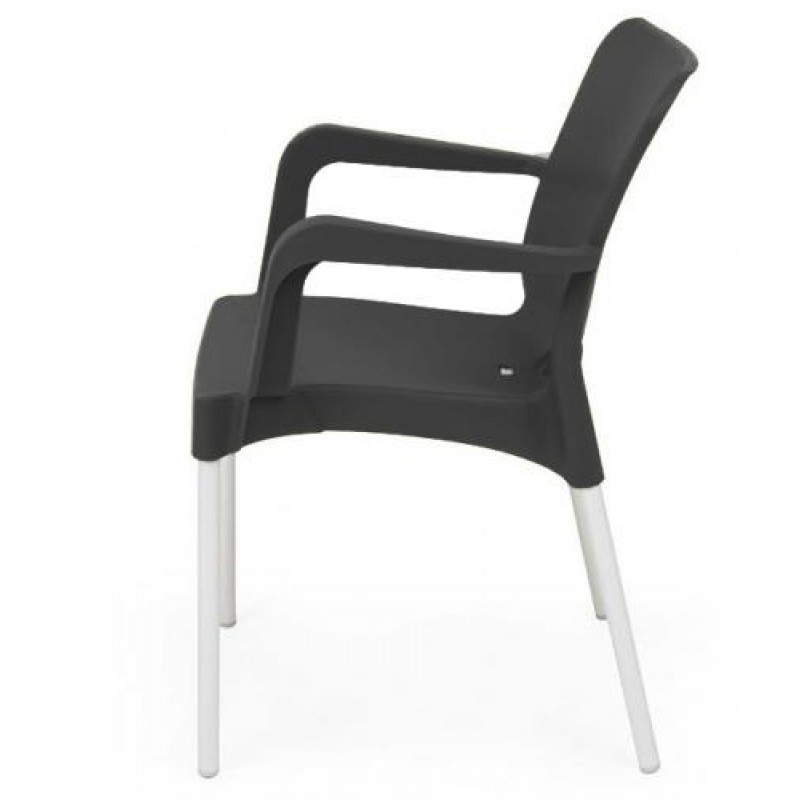 Стілець SDM пластиковий Флора пластик ніжки метал Чорний