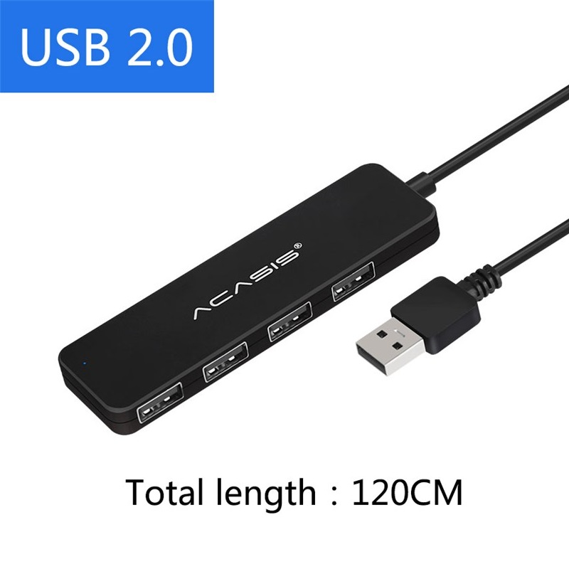 USB hub Acasis AB2-L412 на 4 порти USB 2.0 Чорний