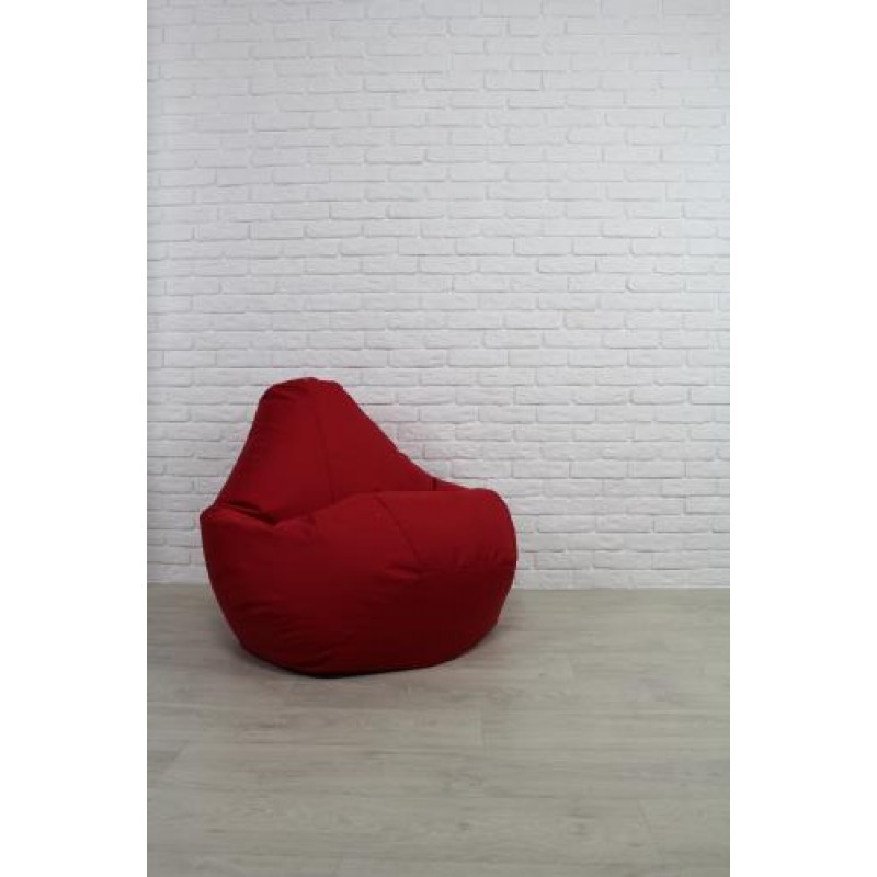 Безкаркасне крісло мішок груша Овал Coolki XXL 90x130 Бордовий (Оксфорд 600D PU)