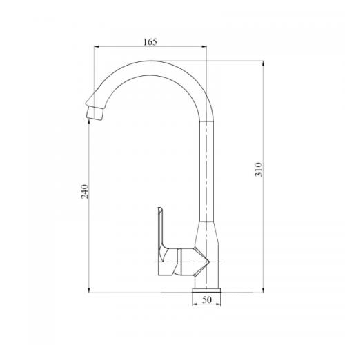 Змішувач для кухні Brinex 35W 007 Змішувач для кухні Brinex 35W 007