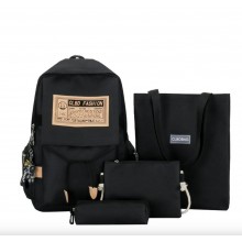 Рюкзак шкільний для дівчинки Hoz CLDB 4 в 1 41х30х14 см Чорний (SK001621)