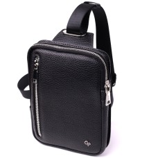 Сумка бананка Grande Pelle 22877 15,5х20,5х3,5 см Чорний