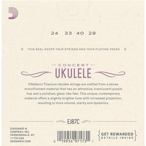 Струни для укулеле D'Addario EJ53C Black Nylon Concert Ukulele Strings 26/28 Струни для укулеле D'Addario EJ53C Black Nylon Concert Ukulele Strings 26/28