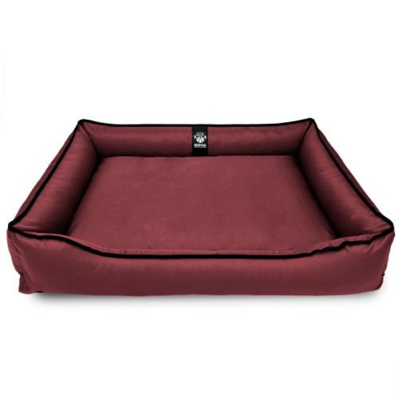Лежак ліжко для собак всіх порід EGO Bosyak Waterproof L 90х75 Бордовий (спальне місце для великих собак)