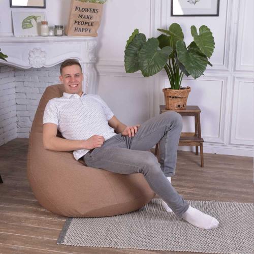 Крісло Мішок Груша Рогожка 150х100 Студія Комфорту Великий кава з молоком Крісло Мішок Груша Рогожка 150х100 Студія Комфорту Великий кава з молоком