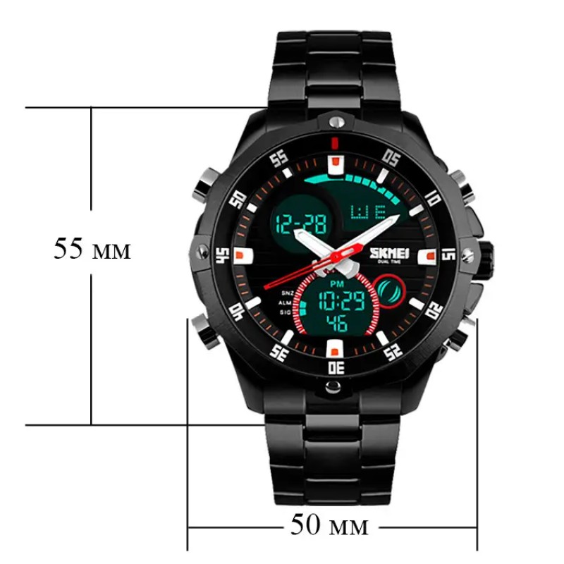 Годинник наручний чоловічий Skmei 1146 Чорний