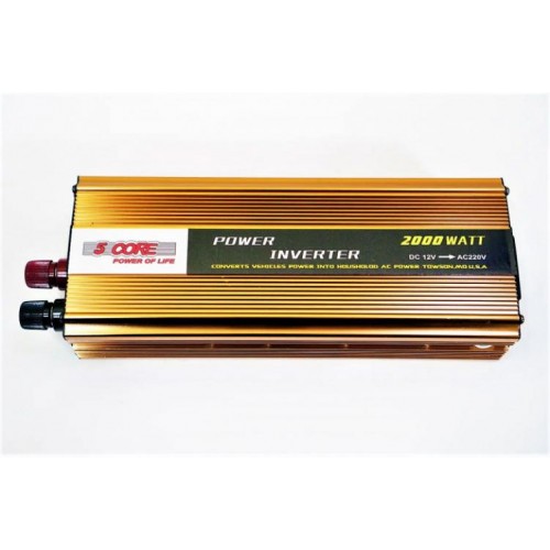 Перетворювач напруги 12V-220V 2000W Інвертор автомобільний 5 Core 2000W (5689)