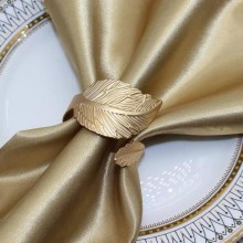 Набір перстень для серветок Світ текстилю Листя Gold Золотистий 6 шт