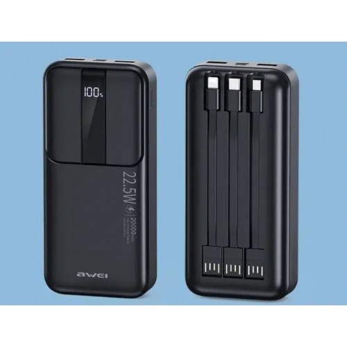 Портативна батарея AWEI P136K Power bank 20000 mAh Black