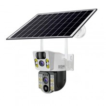 IP-камера вулична з акумулятором та подвійним об'єктивом XON Wi-Fi/4G 8000mAh Solar 1080P SmartCam Білий (MCBSM22VW 7515)