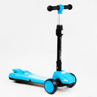 Самокат триколісний складане кермо світло звук дим Best Scooter MAXI 60 кг Blue (111437)