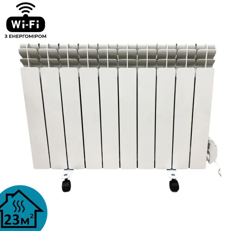 Обігрівач масляний алюмінієвий Gladiator HYBRID HYB-10W 500/100 термостат 1500Вт WiFi компл.роликів