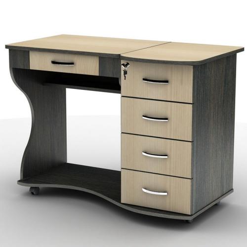 Стіл комп'ютерний Тиса Мебель СУ-6К Венге Молочний 750x570x1040 мм Стіл комп'ютерний Тиса Мебель СУ-6К Венге Молочний 750x570x1040 мм