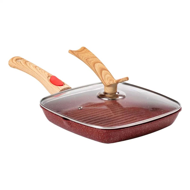 Сковорода-гриль з антипригарним покриттям та знімною ручкою MGC 24 см Червоний (HP-4-461R)