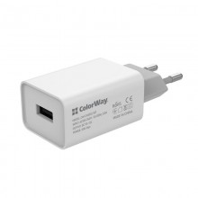 Зарядний пристрій ColorWay AutoID (1USBx2A) White (CW-CHS012-WT)