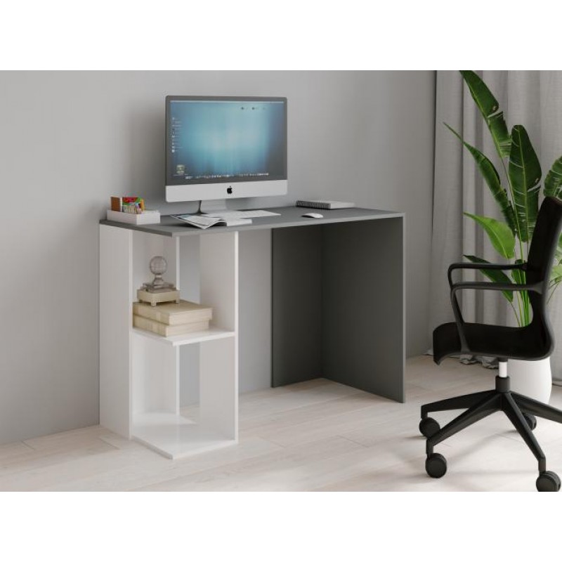 Стіл письмовий Меблева Площа СП-5 122х57х75 см Антрацит + Білий