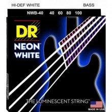 Струни для бас-гітари DR NWB-40 Hi-Def Neon White K3 Coated Light Bass Guitar 4 Strings 40/100