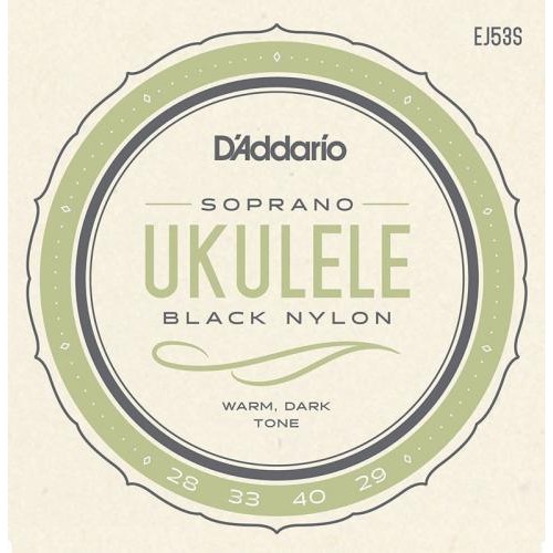 Струни для укулеле D'Addario EJ53S Black Nylon Soprano Ukulele Strings 28/29 Струни для укулеле D'Addario EJ53S Black Nylon Soprano Ukulele Strings 28/29