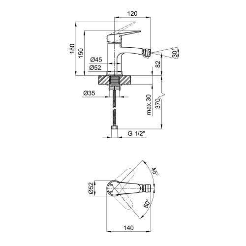 Змішувач для біде Lidz (CRM) 14 34 001AF Змішувач для біде Lidz (CRM) 14 34 001AF