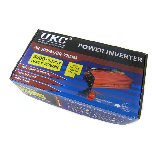 Перетворювач авто інвертор UKC 12V-220V AR 3000W з функцією плавного пуску (005311)