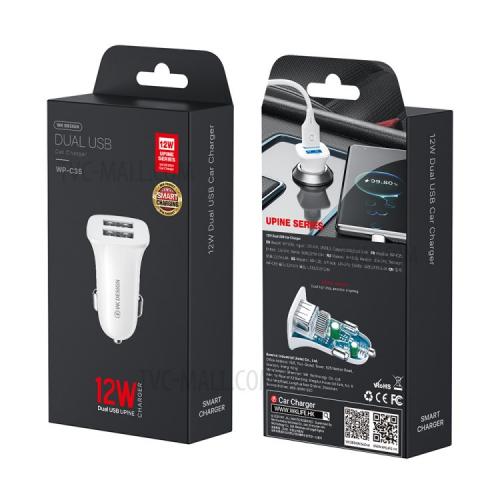 Автомобільний зарядний пристрій WK WP-C35 (2USB) White (6941027616468) Автомобільний зарядний пристрій WK WP-C35 (2USB) White (6941027616468)