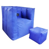 Комплект меблів Tia-Sport Люкс крісло та пуф 64х65х65 см синій (sm-0664)