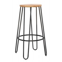 Стілець барний Белфрай SDM високий, метал, колір чорний, висота 76 см, сидіння-дерево Стілець барний Белфрай SDM високий, метал, колір чорний, висота 76 см, сидіння-дерево