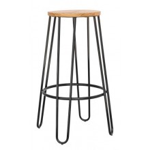 Стілець барний Белфрай SDM високий, метал, колір чорний, висота 76 см, сидіння-дерево