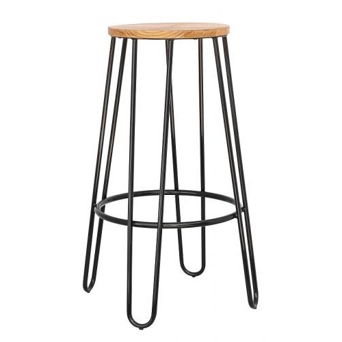Стілець барний Белфрай SDM високий, метал, колір чорний, висота 76 см, сидіння-дерево Стілець барний Белфрай SDM високий, метал, колір чорний, висота 76 см, сидіння-дерево